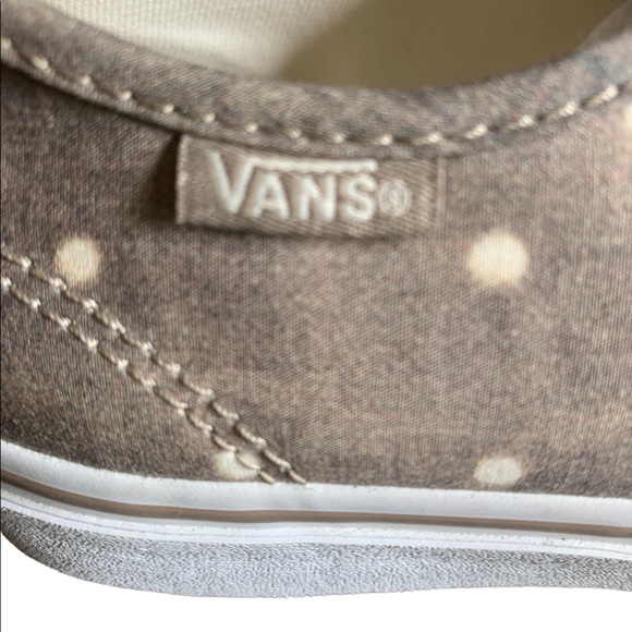 NWOB Women's VANS Washed Look Canvas Polka Dot Skate/Sneakers Size 8.5 Brown - Picture 5 of 11
